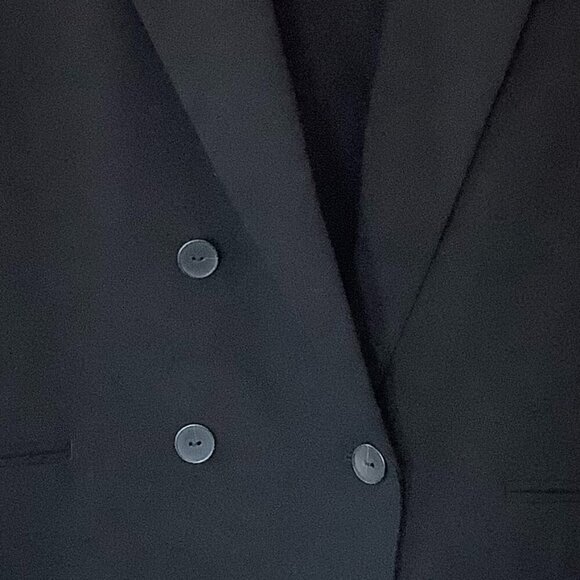 Anthropologie Maeve Double-Breasted Blazer 12 oversized black boxy - Picture 3 of 13